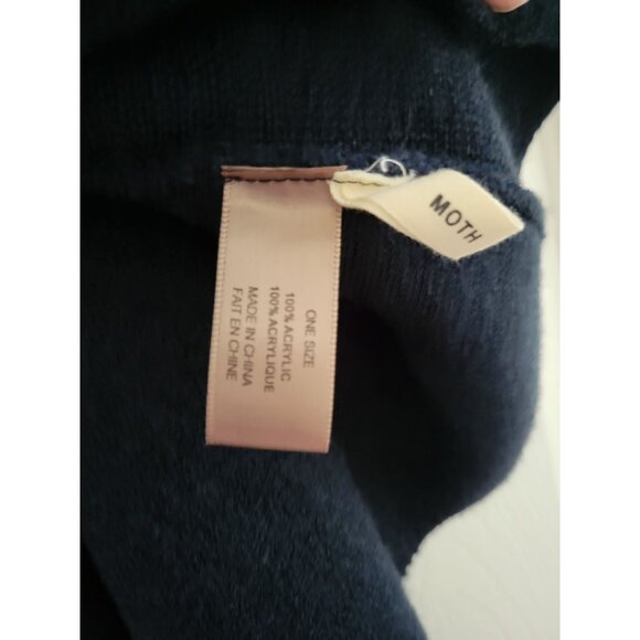 Moth Anthropologie Womens Blue Shawl vest Cardigan One size fits all Cape - Picture 6 of 6